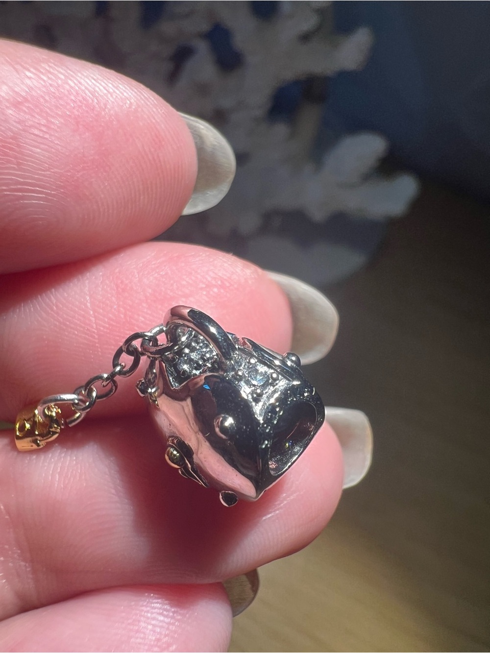Two-Tone Heart Padlock & Key Charm - Picture 7 of 16
